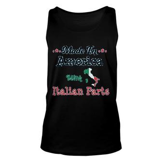 Made In America With Italian Parts Unisex Tank Top | Mazezy