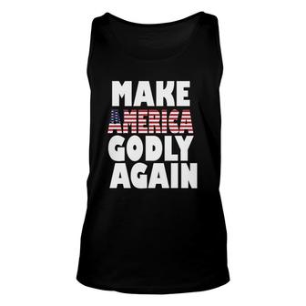 Make America Godly Again Usa Flag Unisex Tank Top | Mazezy