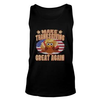 Make Thanksgiving Great Again Thanksgiving Trump Turkey Shirt Unisex Tank Top - Thegiftio UK