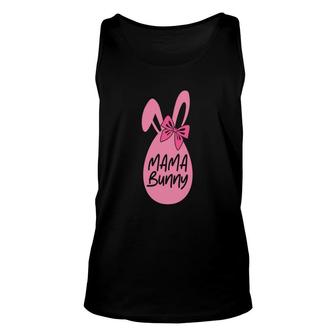 Mama Bunny Ears Little Pink Bow Matching Easter Bunny Egg Hunting Unisex Tank Top - Thegiftio UK