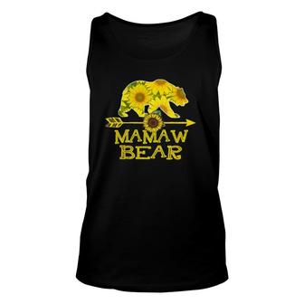 Mamaw Bear Funny Sunflower Mother Father Unisex Tank Top | Mazezy