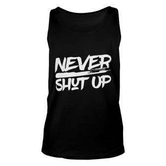 Marcellus Wiley Never Shut Up Unisex Tank Top | Mazezy UK