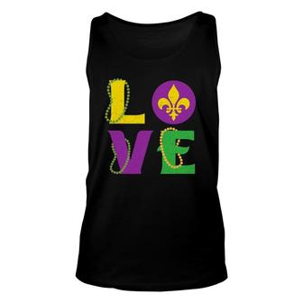 Mardi Gras Carnival Love New Orleans Cajun Festival Unisex Tank Top | Mazezy