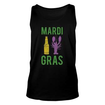 Mardi Gras Crawfish And Beer Fun New Orleans Gift Unisex Tank Top | Mazezy