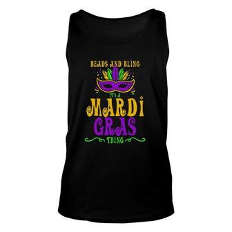 Mardi Gras Party Beads Bling Unisex Tank Top | Mazezy