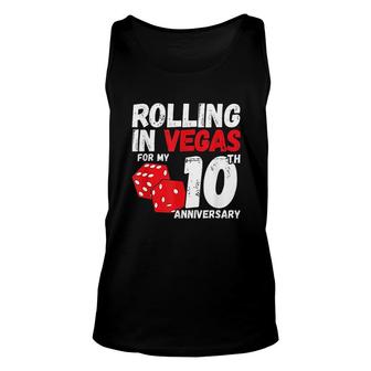 Married 10 Years 10Th Anniversary Red Vegas Anniversary Trip Unisex Tank Top - Thegiftio UK