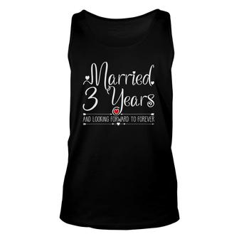 Married 3 Years Ago Wedding Anniversary Her Couples Heart Unisex Tank Top | Mazezy