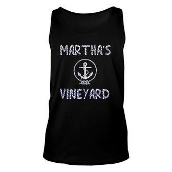 Martha's Vineyard Knot And Anchor With Rope Letters Unisex Tank Top | Mazezy