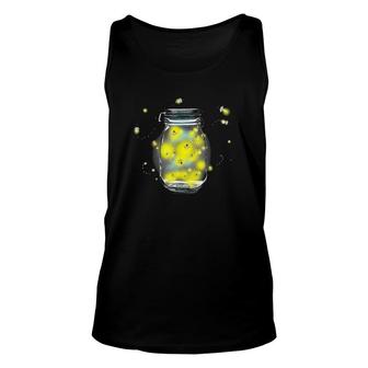Mason Jar Fireflies Insect Lover Gift Unisex Tank Top | Mazezy