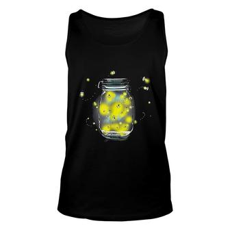 Mason Jar Fireflies Unisex Tank Top | Mazezy