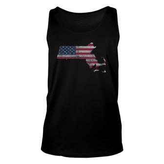 Massachusetts American Flag Patriotic 4Th Of July Unisex Tank Top | Mazezy
