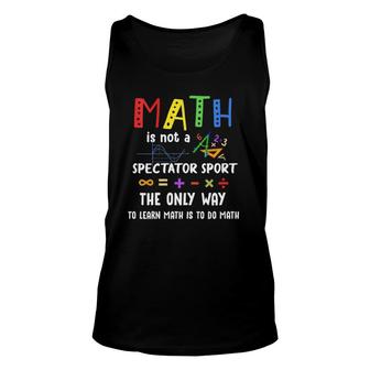 Womens Math Is Not A Spectator Sport Math Teacher V-Neck Tank Top | Mazezy