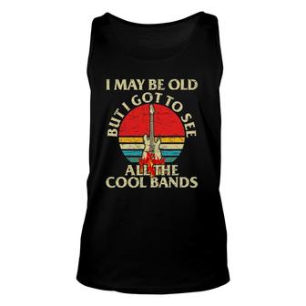 I May Be Old But Got To See All The Cool Bands Retro Concert Tank Top | Mazezy
