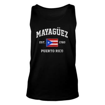 Mayagüez Puerto Rico Vintage Boricua Flag Athletic Style Unisex Tank Top | Mazezy