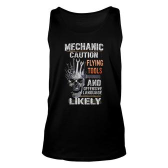 Mechanic Caution Flying Tools Unisex Tank Top | Mazezy