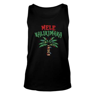 Mele Kalikimaka Palm Tree Hawaiian Christmas In July V2 Unisex Tank Top - Thegiftio