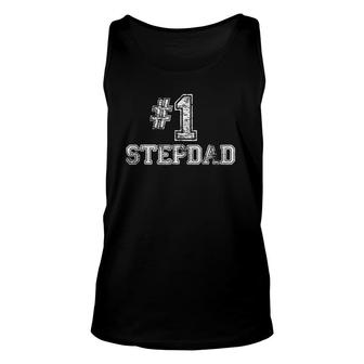 Mens 1 Stepdad Step Dad Number One Father's Day Gift Tee Unisex Tank Top | Mazezy