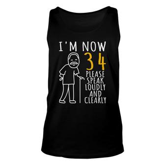 Mens 34Th Birthday For Him | Im Now 34 Years Old | Cool Bday Unisex Tank Top - Seseable