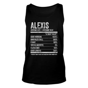 Mens Alexis Nutrition Personalized Name Name Facts Unisex Tank Top | Mazezy