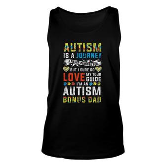 Mens Autism Bonus Dad Journey Quote Autism Awareness Unisex Tank Top | Mazezy