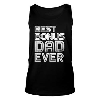 Mens Best Bonus Dad Ever Retro Fathers Gift Idea Unisex Tank Top | Mazezy