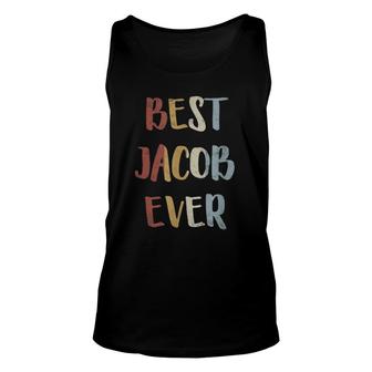 Mens Best Jacob Ever Retro Vintage First Name Gift Unisex Tank Top | Mazezy