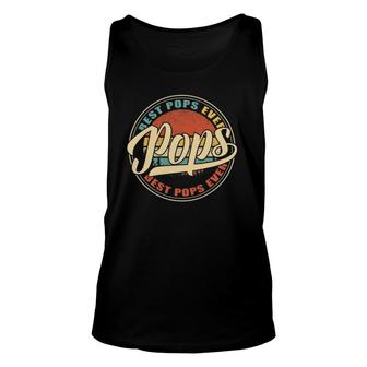 Mens Best Pops Ever Vintage Retro Funny Gifts Dad Papa Unisex Tank Top | Mazezy
