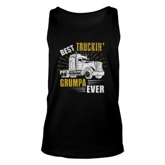 Mens Best Truckin' Grumpa Ever Tee Trucker Fathers Day Unisex Tank Top | Mazezy