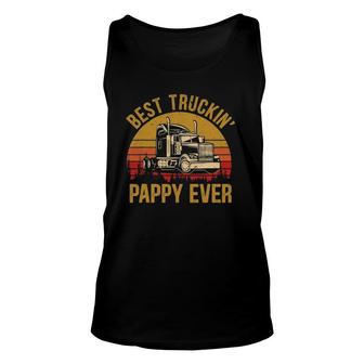 Mens Best Truckin Pappy Ever Big Rig Trucker Father's Day Unisex Tank Top | Mazezy DE