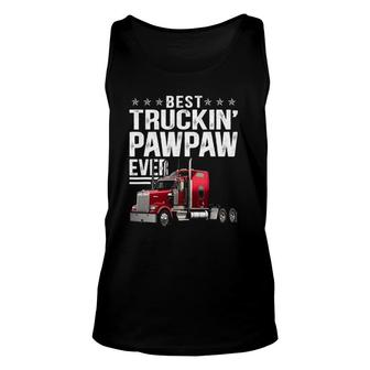 Mens Best Truckin Pawpaw Ever Big Rig Trucker Father's Day Unisex Tank Top | Mazezy DE