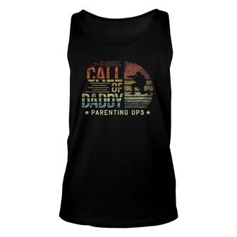 Mens Call Of Daddy Parenting Ops For Men Gamer Funny Retro Unisex Tank Top | Mazezy