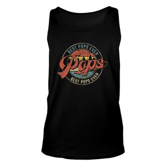 Mens Cool Pops Father's Day Retro Best Pops Ever Unisex Tank Top | Mazezy