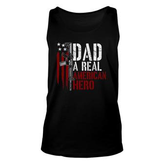 Mens Dad A Real American Hero Daddy Gun Rights Ar-15 Ver2 Unisex Tank Top | Mazezy