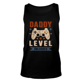 Mens Dad Level Unlocked Video Gamer Leveled Up To Daddy Unisex Tank Top | Mazezy