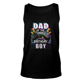 Mens Dad Of The Birthday Boy Matching Video Gamer Birthday Party Great Unisex Tank Top - Seseable