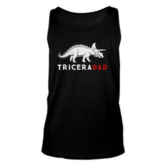 Mens Dad Triceratops - Funny Dinosaur Gift Idea Unisex Tank Top | Mazezy