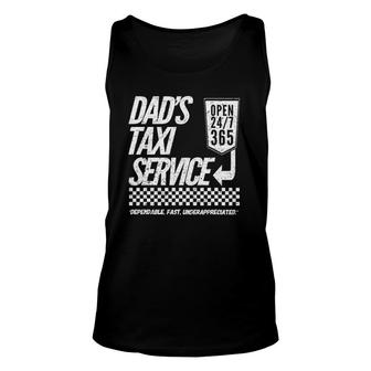 Mens Dad's Taxi Service Funny Father's Day For Men Unisex Tank Top | Mazezy