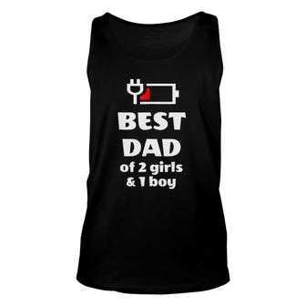 Mens Fathers Day Gift For Dad Of 2 Girls 1 Boys From Wife Unisex Tank Top | Mazezy