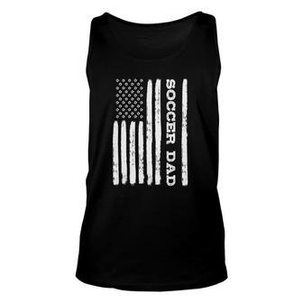 Mens Father's Day Soccer Dad American Flag Unisex Tank Top | Mazezy