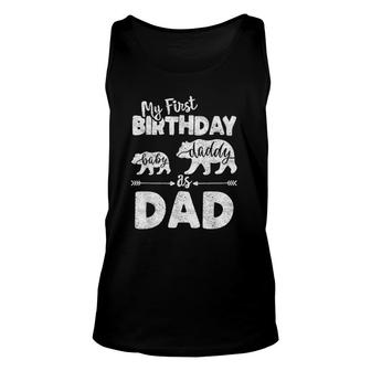 Mens First Birthday As Dad Funny Bday Gift For A New Daddy Unisex Tank Top | Mazezy