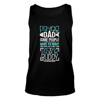 Mens Fishing Dad Funny Father Kid Matching Unisex Tank Top | Mazezy