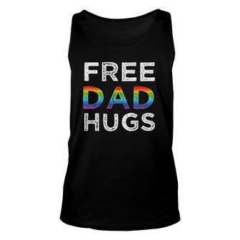 Mens Free Dad Hugs Lgbtq Pride Rainbow Unisex Tank Top | Mazezy