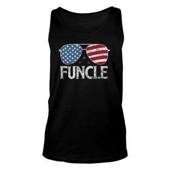 Mens Funcle Sunglasses Usa American Flag 4Th Of July Uncle Unisex Tank Top | Mazezy