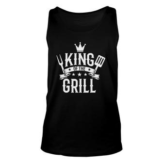 Mens Funny Bbq Clothing Mens Gift For Him King Of The Grill Unisex Tank Top | Mazezy