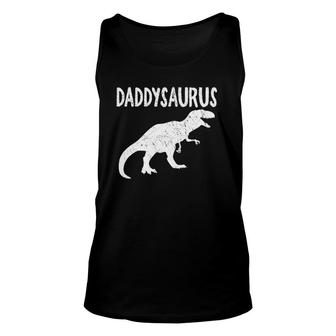 Mens Funny Daddysaurus Dad Dinosaur Unisex Tank Top | Mazezy