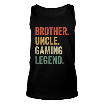 Mens Funny Gamer Brother Uncle Gaming Legend Vintage Video Game Unisex Tank Top - Thegiftio UK