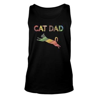 Mens Funny Rainbow Cat Dad - Tank Top Unisex Tank Top | Mazezy