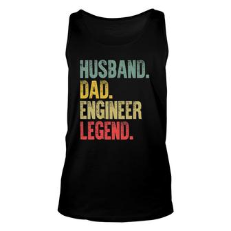 Mens Funny Vintage Husband Dad Engineer Legend Retro Unisex Tank Top | Mazezy