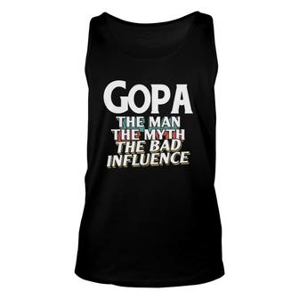 Mens Gopa Gift For The Man Myth Bad Influence Grandpa Unisex Tank Top | Mazezy