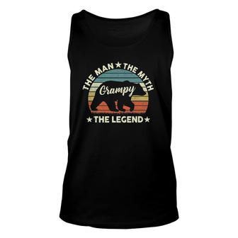Mens Grampy Bear Gift For Father's Day The Man Myth Legend Unisex Tank Top | Mazezy